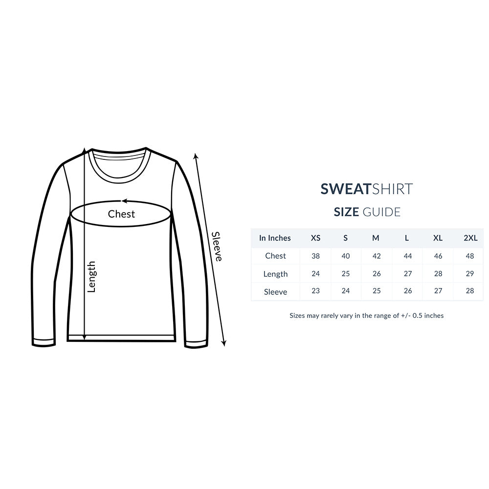 Men's Plain Sweatshirt - Size Guide