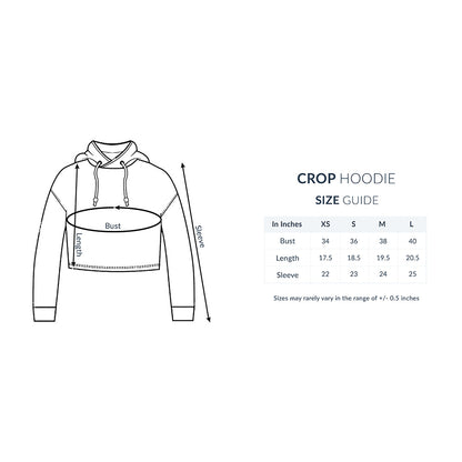Women's Plain Crop Hoodie - Size Guide