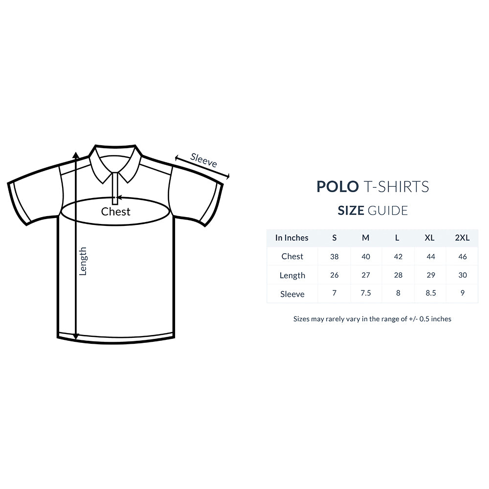 Men's Plain Polo T-Shirt - Size Guide