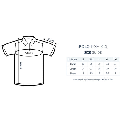 Men's Plain Polo T-Shirt - Size Guide