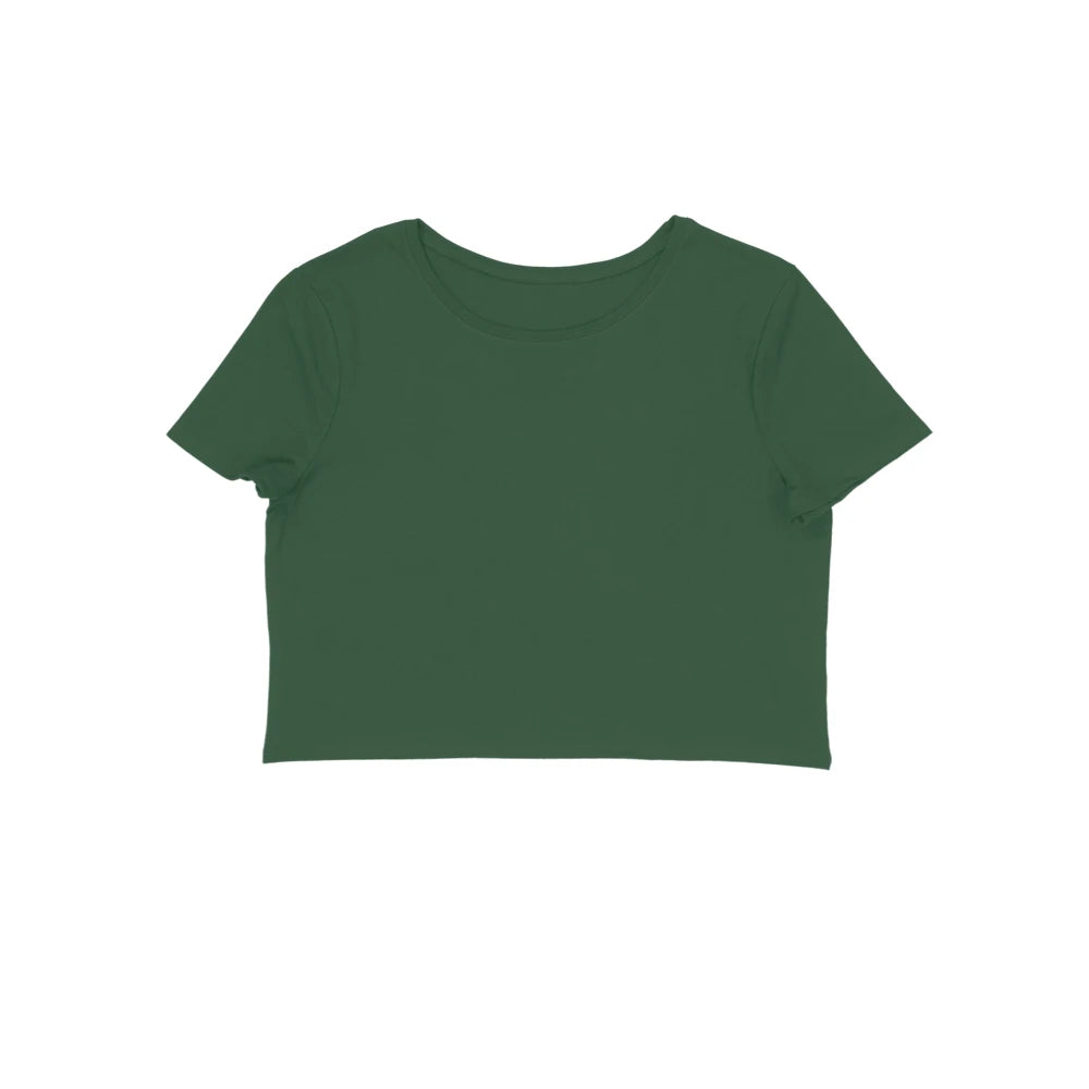 Women's Plain Crop Top - Olive Green
