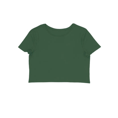 Women's Plain Crop Top - Olive Green