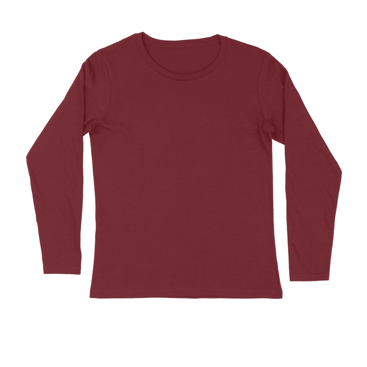 Men's Plain Long-Sleeve T-Shirt - Maroon