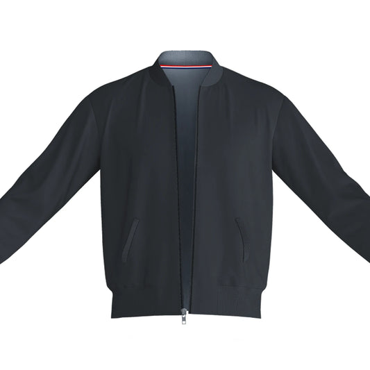 Men's Plain Bomber Jacket - Black
