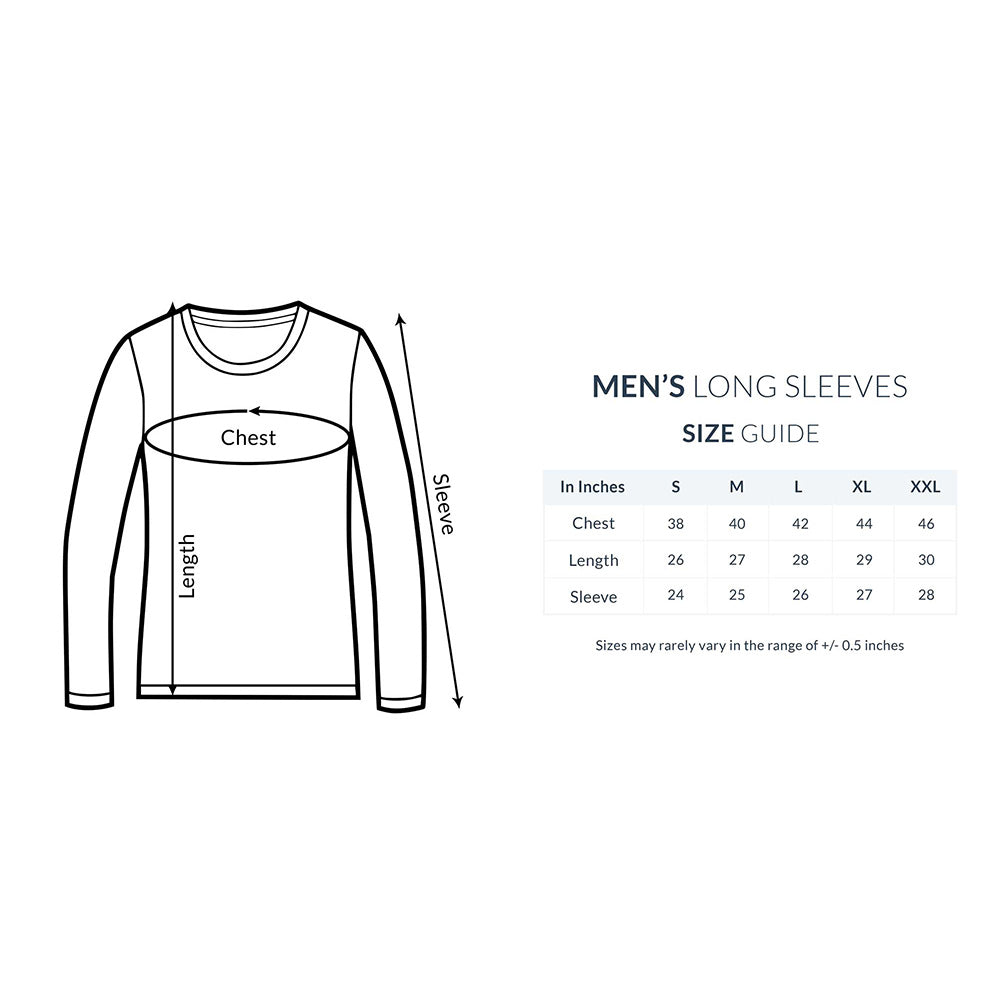 Men's Plain Long-Sleeve T-Shirt - Size Guide