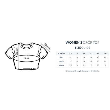 Women's Plain Crop Top - Size Guide
