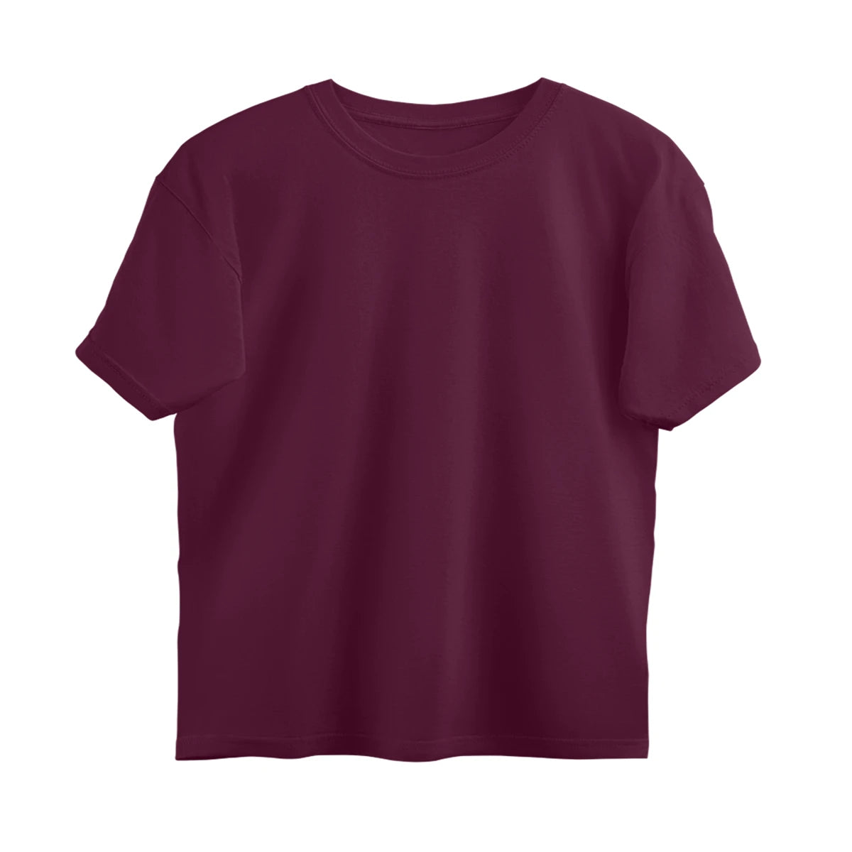 Men's Plain Oversized T-Shirt - Burgundy