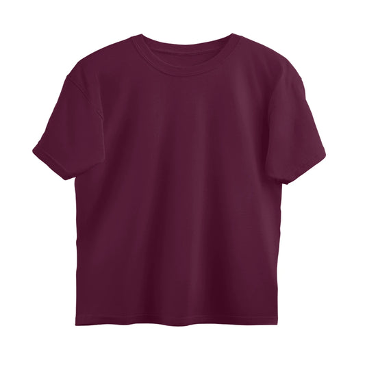 Men's Plain Oversized T-Shirt - Burgundy