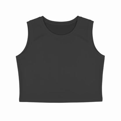 Women's Plain Crop Tank Top - Black
