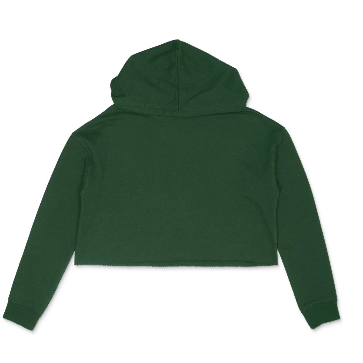 Women's Plain Crop Hoodie - Olive Green