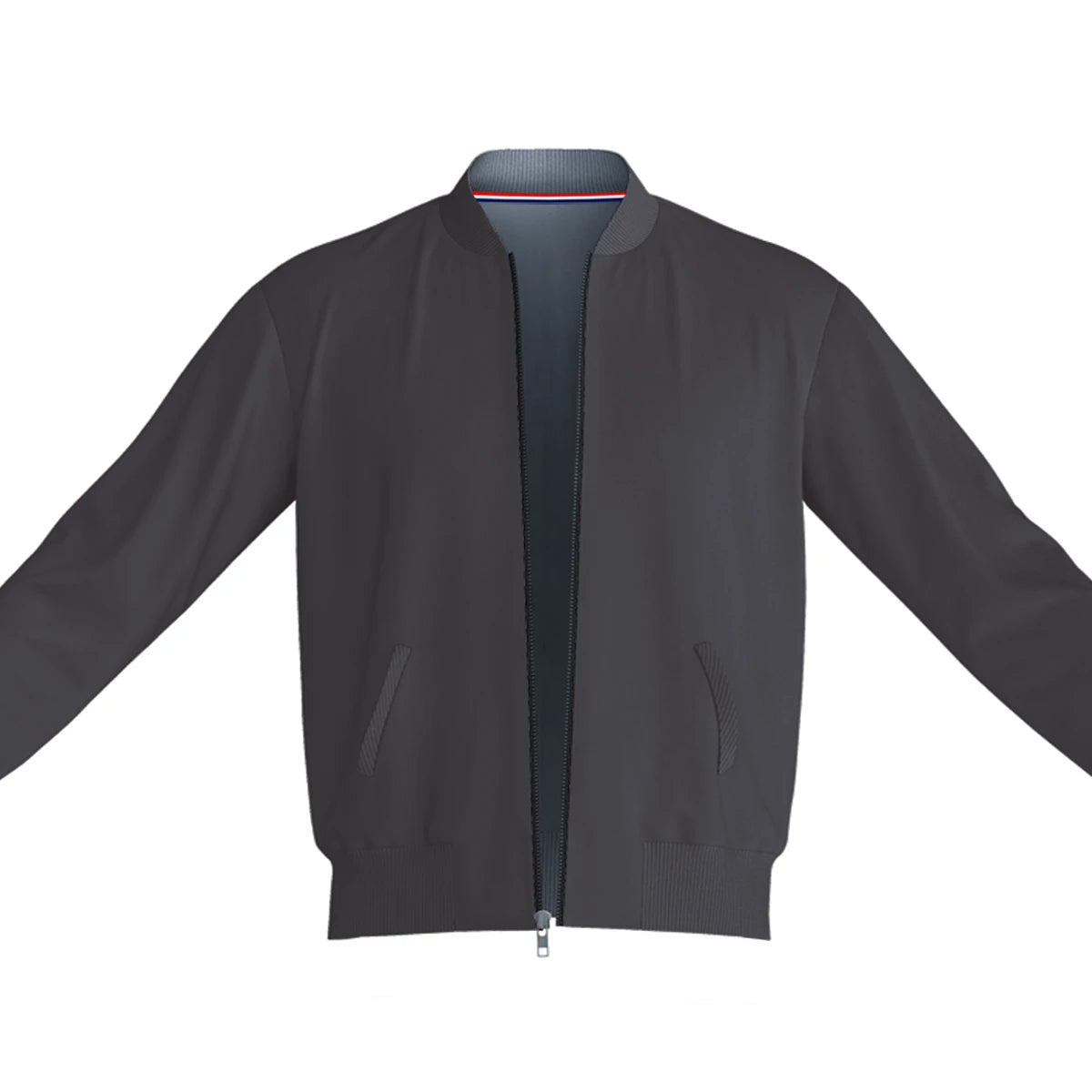 Men's Plain Bomber Jacket - Charcoal Grey