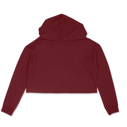 Women's Plain Crop Hoodie - Maroon