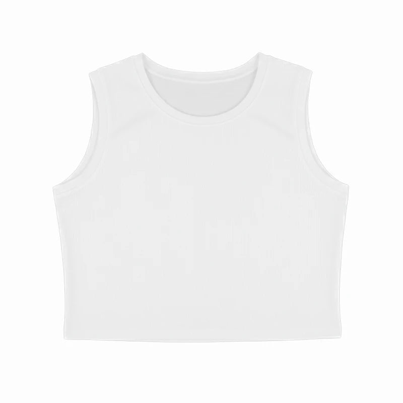 Women's Plain Crop Tank Top - White