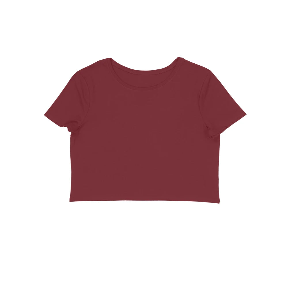 Women's Plain Crop Top - Maroon
