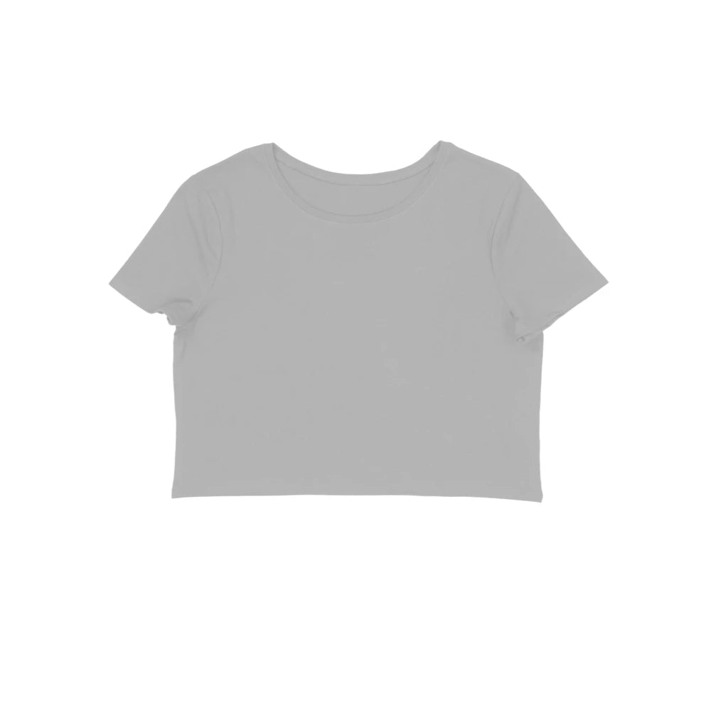 Women's Plain Crop Top - Melange Grey